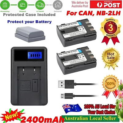 2x Battery + USB LCD SLIM Charger For Canon EOS 350D EOS 400D DS126151 DS126071 • $36.60