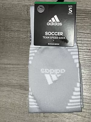 Adidas Soccer Team Speed Over The Calf Socks OTC Grey White Size S Youth 4Y • $12