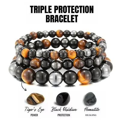 Magnetic Bracelet Therapy Weight Loss Arthritis Health Pain Relief Mens Bangle • £4.85