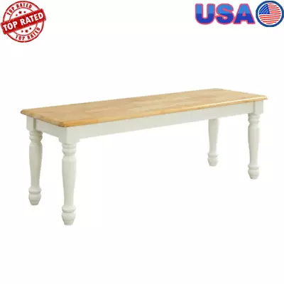 Farmhouse Wood Dining Bench Heavy Duty Modern Durable White Home Kitchen New • $112.50