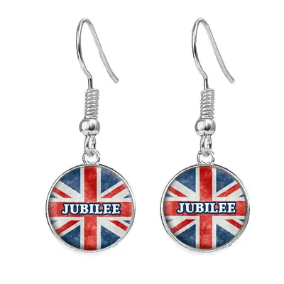 Jubilee Union Jack Silver Plated Jewellery Earrings Women's Party Gift G2 • £7.99