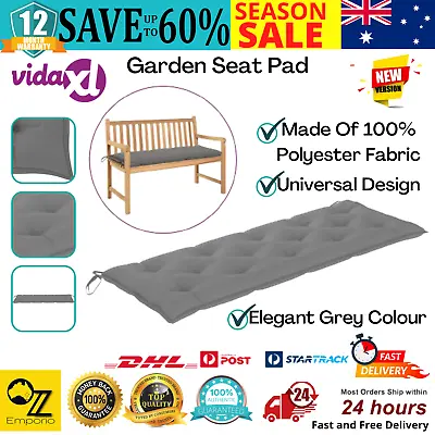 $49.53 • Buy Thick Cushion For Outdoor Bench Water Resistant Garden Seat Pad With Ties Grey