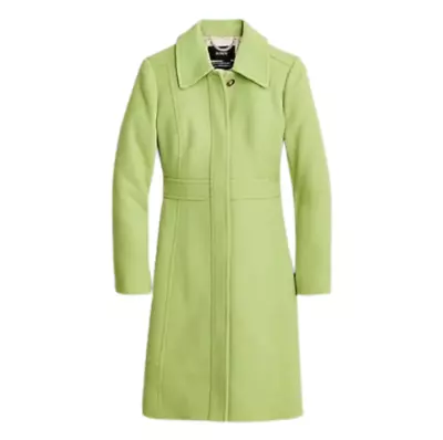 NWT JCREW Classic Lady Day Coat Womens 8 Lime Green Italian Cloth Wool BM964 NEW • $198.74