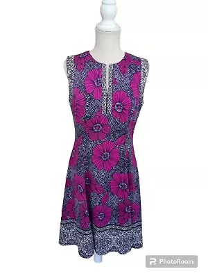 Maggy London Women's Dress Size 12 Large Purple Floral Print Fully Lined • $25