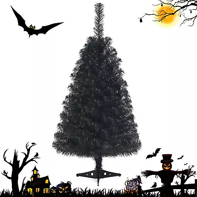 Costway 3 Ft Unlit Artificial Christmas Halloween Mini Tree Black With Stand • $29.99