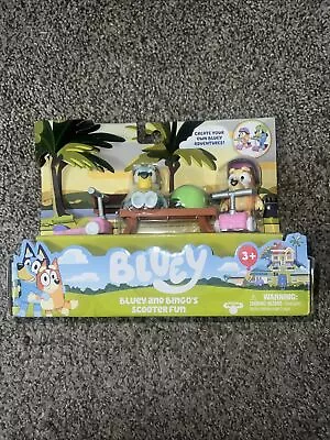 Bluey & Bingo's Scooter Fun Figure Play Set Include Helmets NEW • $15