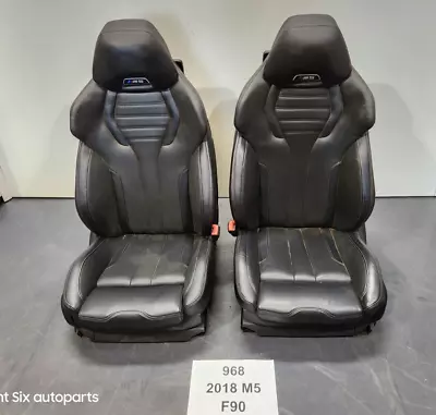 ✅ OEM BMW F90 M5 Front Left Right Sports Seats Merino Black Leather W/ Display • $2199.95