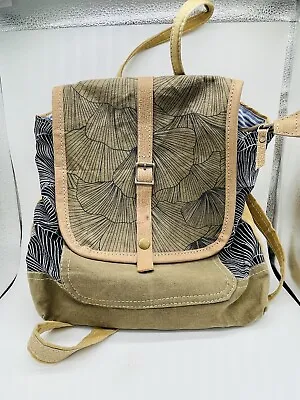 Backpack Made From Vintage Military Canvas &new Fabrics Leather Suede Straps • $125.95