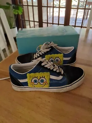 Old Skool SpongeBob Black/Blue Vans Size 9us Men's 10.5 Us Women's Release 2021 • $59.99