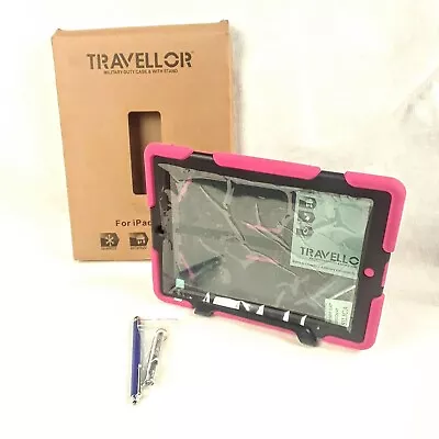 Travellor Military Duty Shockproof Case With Stand For Ipad 2 3 4 Pink/Black • $14.99