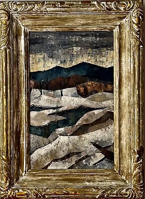 Original Painting Titled  Vermont Winter  In Spectacular Carved Period Frame • $350