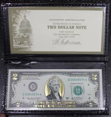 World Reserve Monetary Exchange 2003 A Two Dollar Note 22k Gold Leaf (#2) • $20