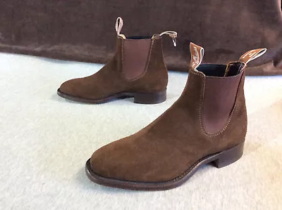 RM Williams Comfort Craftsman Chelsea Boots UK 6 H Brown Suede / Leather Soles • £139