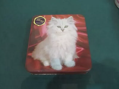 Vintage Cadburys 2lb Milk Tray CHOCOLATES  Tin REGAL WHITE PERSIAN CAT • $16