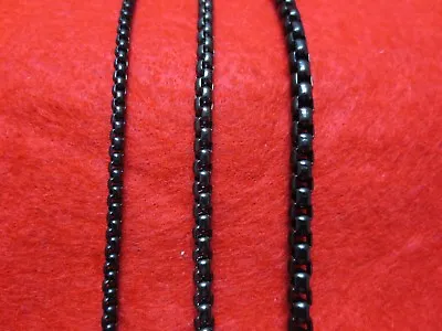 $6 • Buy 16 -60  3/4/5MM BLACK PLATED  STAINLESS STEEL SMOOTH BOX ROPE CHAIN NECKLACE -Bk