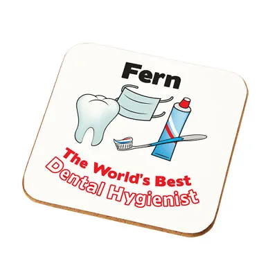 Personalised Worlds Best Dental Hygienist Coaster Gift Dental Occupation Present • £4.99