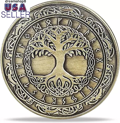 Viking Yggdrasil Tree Of Life Coin Nordic Mythology Talisman • $23.71