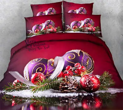 Christmas Ornament 3D Printing Duvet Quilt Doona Covers Pillow Case Bedding Sets • $78.10