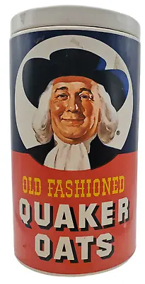 Vintage Old Fashioned Quaker Oats Ceramic Canister Cookie Jar With Lid • $29.95