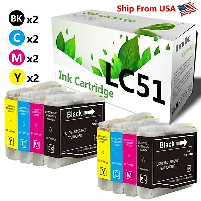 8PK LC51 Ink Cartridge For MFC-230C MFC-240C MFC-465CN MFC-440CN • $13.99