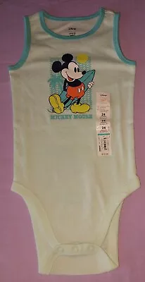 Disney's Mickey Mouse Graphic Tank Top Bodysuit By Jumping Beans NWT (size: 24M) • $12