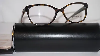 BVLGARI Eyeglasses New Authentic Havana Crystal 4128-B 504 16 140 • $191.12