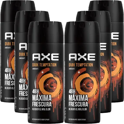 £21.43 • Buy 6 Pack Axe Dark Temptation Mens Deodorant Body Spray, 150ml (5.07oz) 