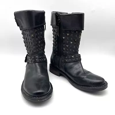 UGG Australia Conor 1003605 Studded Black Leather & Shearling Mid Calf Boots US7 • $96