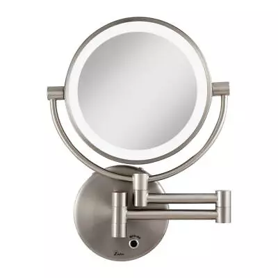 Zadro Beauty Makeup Mirror Round Wall Mount Bi-View Magnification Satin Nickel • $117.50