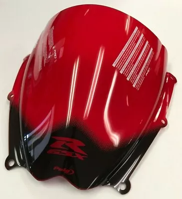 07-08 GSXR 1000 Red PUIG *logo Racing Double Bubble Windshield Windscreen 4363R* • $88.30