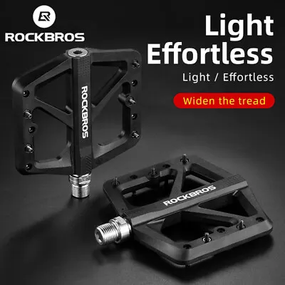 ROCKBROS Bike Pedals MTB Lightweight Nylon Composite 9/16  DU Bearing Pedals  • $19.26