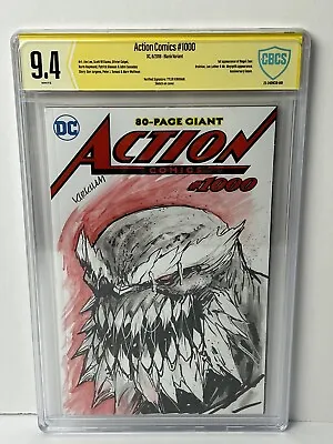 Action Comics #1000 CBCS 9.4 Sketch Cover 2018 Signed & Sketched Tyler Kirkham • £281.03