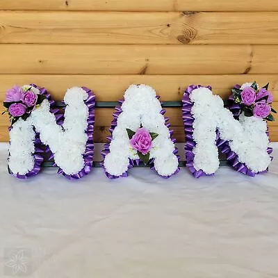 NAN Funeral Flowers Artificial Tribute Wreath Silk Memorial Any 3 Letters  • £49.50