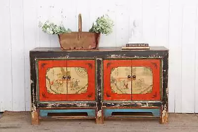 Four Door Hand Painted Mongolian Cabinet • $2845