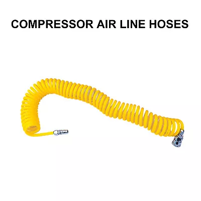 Compressor Air Line Hose 10M Coil 10 Metre Coiled For Air Tools 1/2  Swivel UK • £11.48