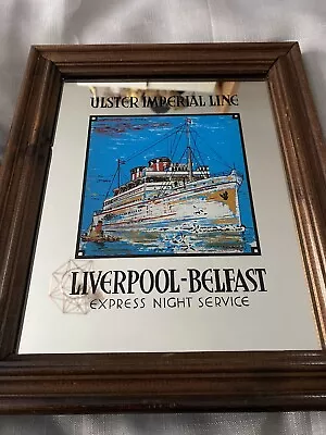 Vintage Ulster Imperial Line Mirror Advertising Shipping Memorabilia Man Cave • £29.99