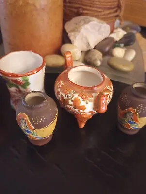 Vtg Occupied Japan Miniature Porcelain Vase Lot 6 Footed • $29.99