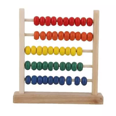 Colorful 5-Row Wooden Beads Abacus Kids Counting Numbers • £7.54