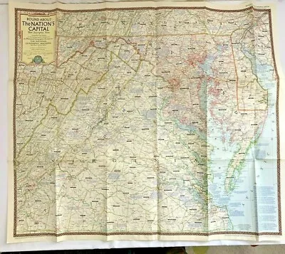 1956 April National Geographic Vintage Original Map Of The Nation's Capital • $4.99