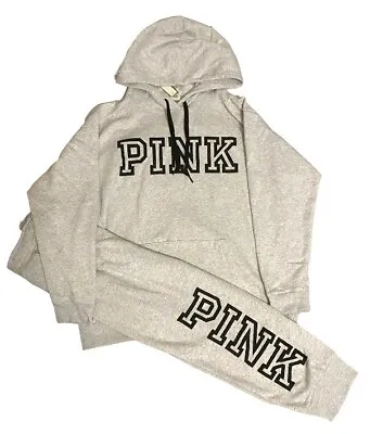 Victorias Secret PINK Set Perfect Zip Hoodie & Skinny Jogger Pant Large • $75