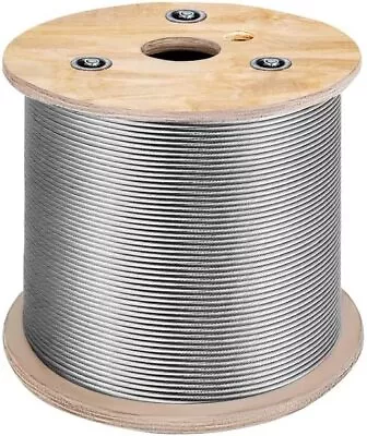 1/4 Inch Stainless Steel Cable 400FT T304 7x19 Steel Wire Rope Aircraft Cable • $169.90