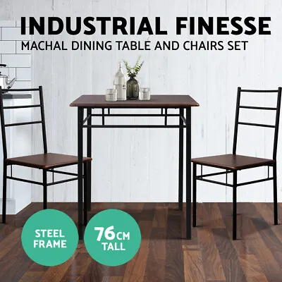 $109.95 • Buy Artiss Dining Table And Chairs Set Kitchen Chair Restaurant Wooden Metal Black