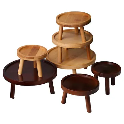 £18.99 • Buy Round Wooden Indoor Plant Pot Stand With Legs Display Candle Holder Tray Support