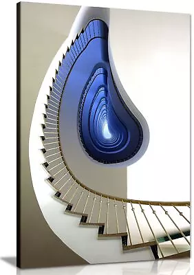 £44.99 • Buy Blue Infinite Staircase Framed Canvas Print Wall Art Home Decor
