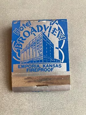 Vintage Matchbook:  Hotel Broadview - Emporia KS - 20 Strike • $4.59