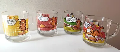 Lot Of 4~Garfield Glass Mugs 1978 McDonalds Vintage  • $12.99