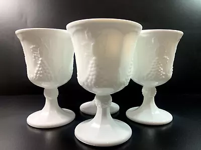 Indiana Colony Harvest Grape Milk Glass - Set Of 4 Goblets 5 1/4  • $21