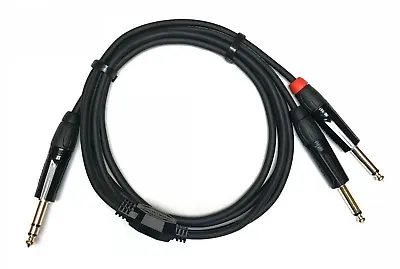 Professional 6ft Insert Cable 1/4  TRS To Dual 1/4  TS Gold Pins Send Receive • $11.99