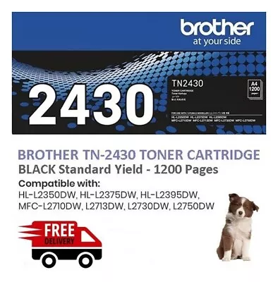 Brother Genuine TN-2430 Toner Ink Cartridge Black HL-L2350DW 2375 2395 MFC-L2710 • $88