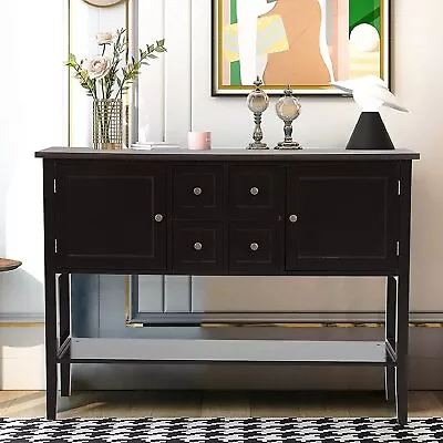 Storage Cabinet Organizer W/ 4 Drawers 2 Doors Sideboard Buffet For Home Kitchen • $211.99